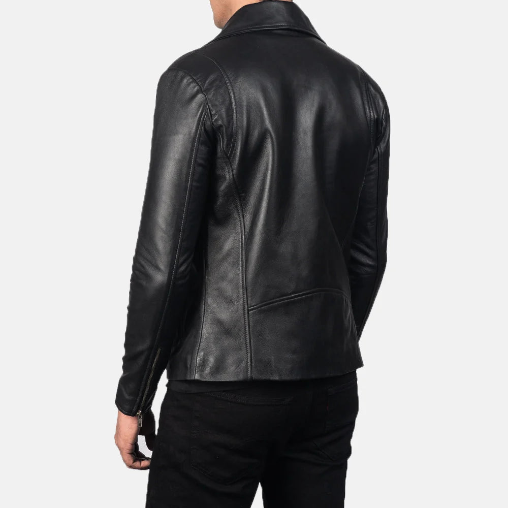 Hoch Jackets Noah Black Biker Leather Jacket
