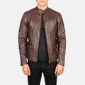 Hoch Jackets Damian Brown Leather Biker Jacket