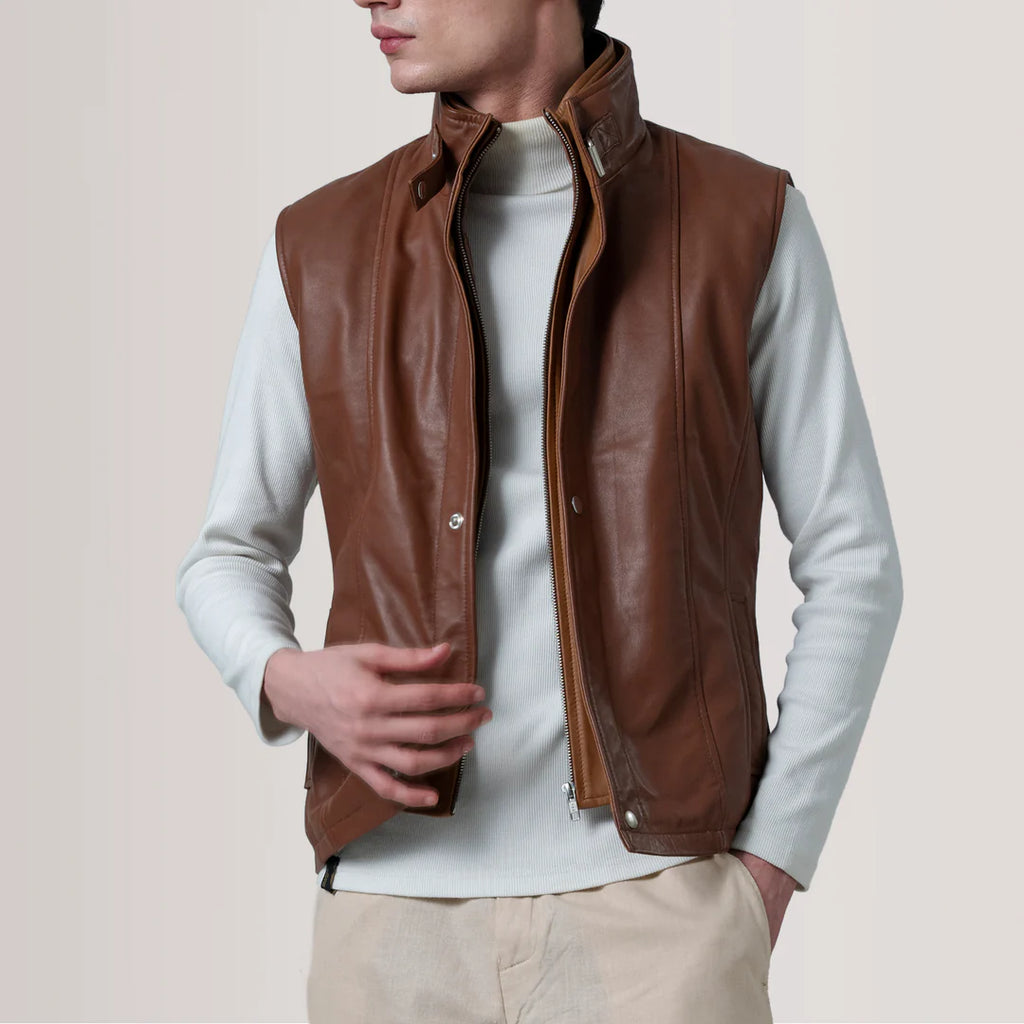 Brown Leather Vest