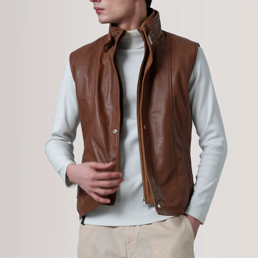 Brown Leather Vest