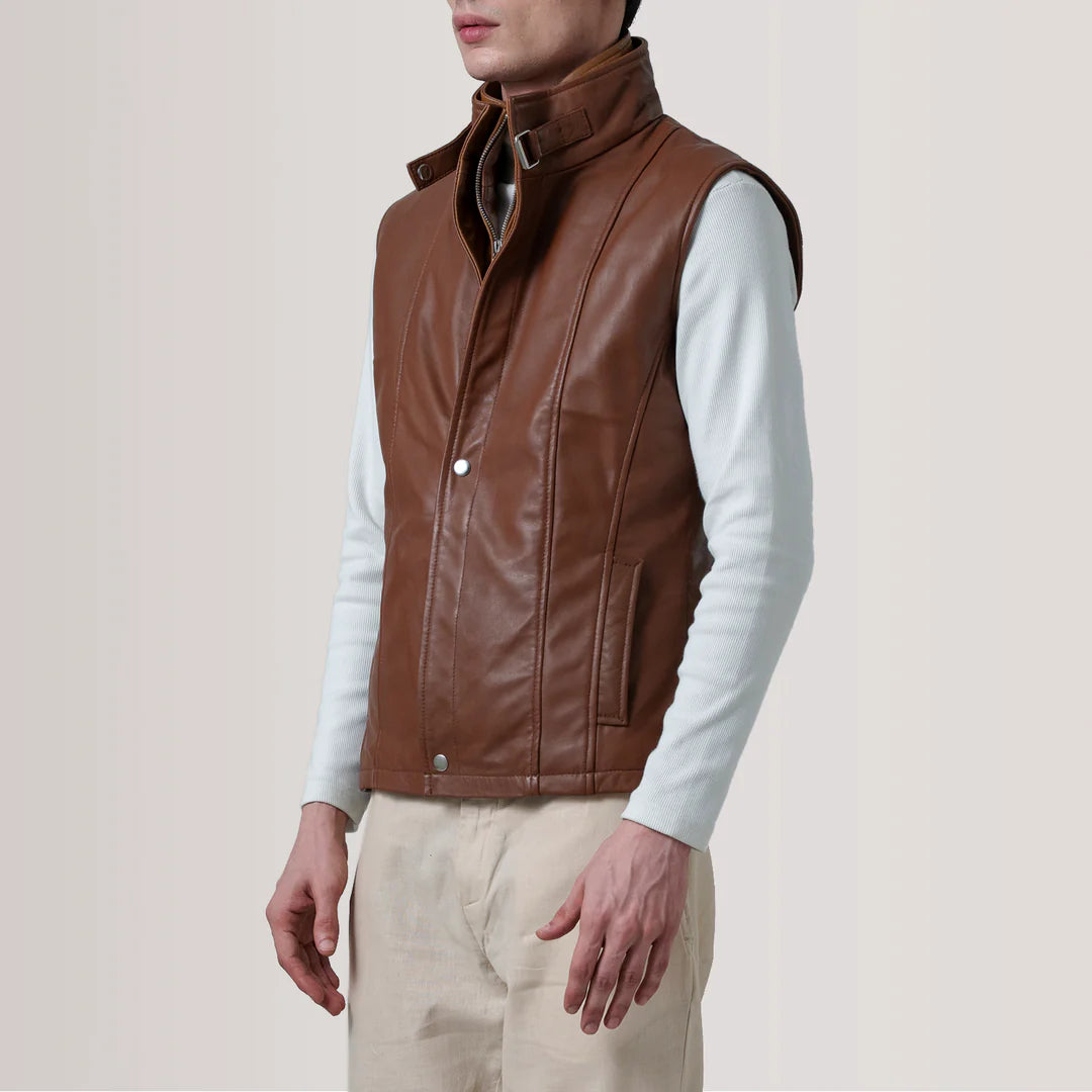 Brown Leather Vest