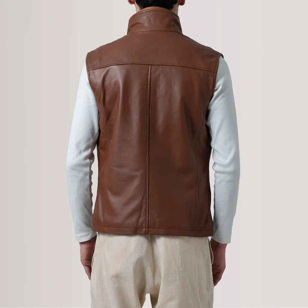 Brown Leather Vest