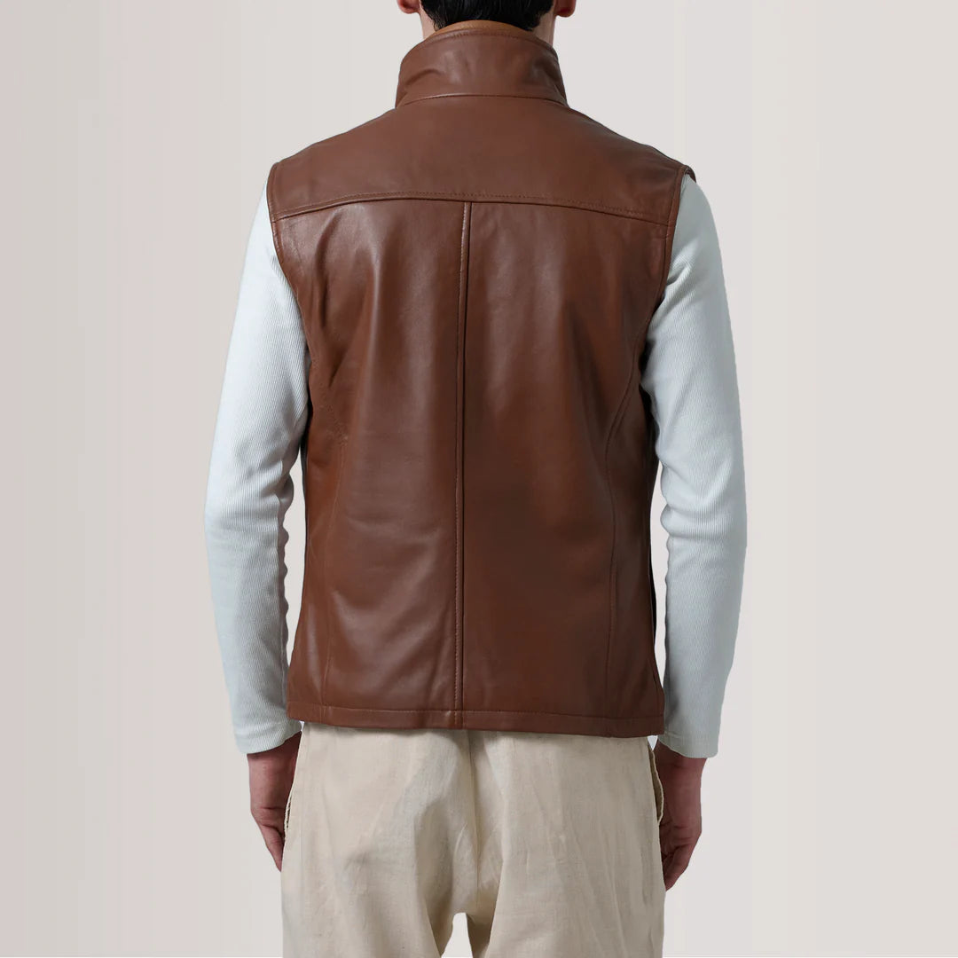 Brown Leather Vest