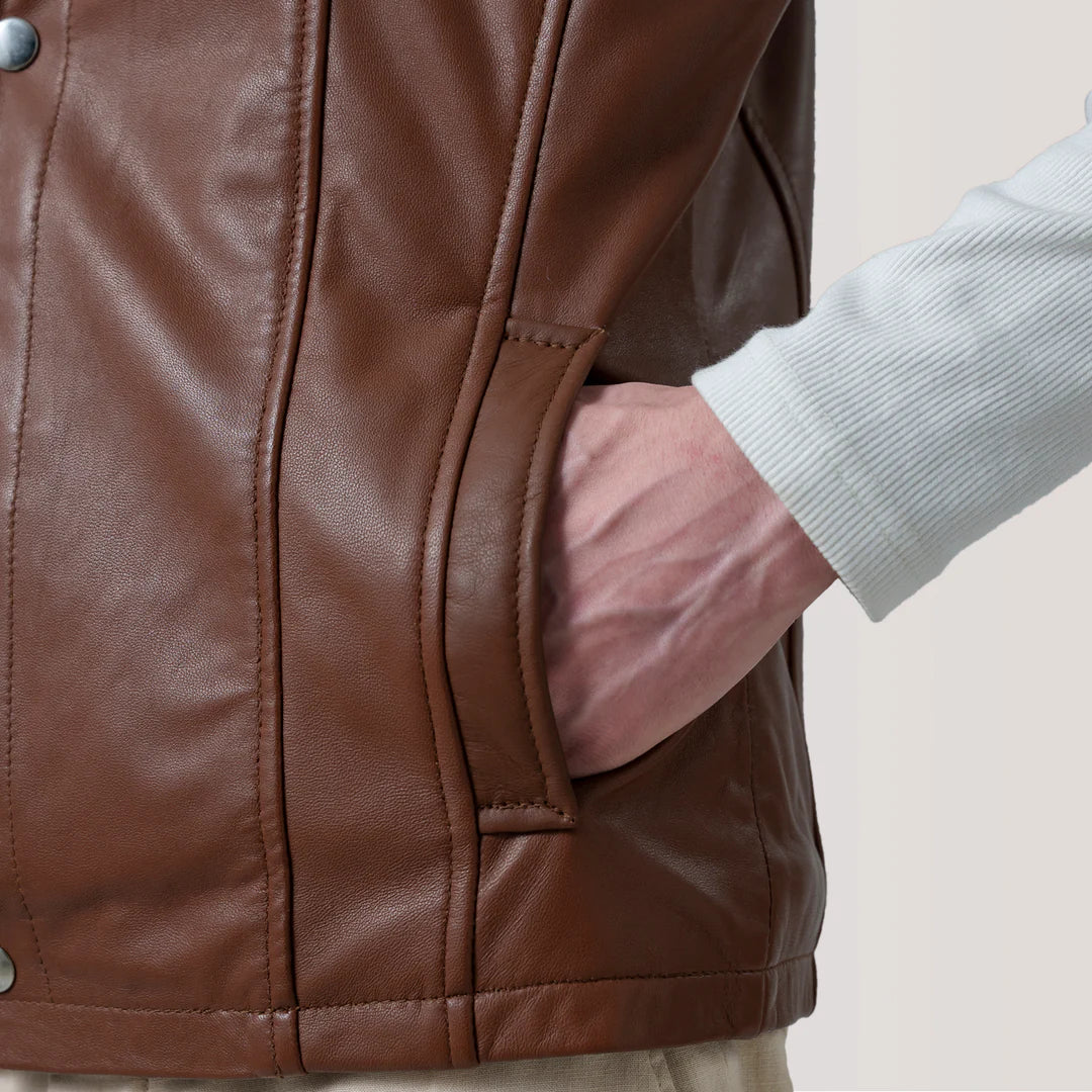Brown Leather Vest