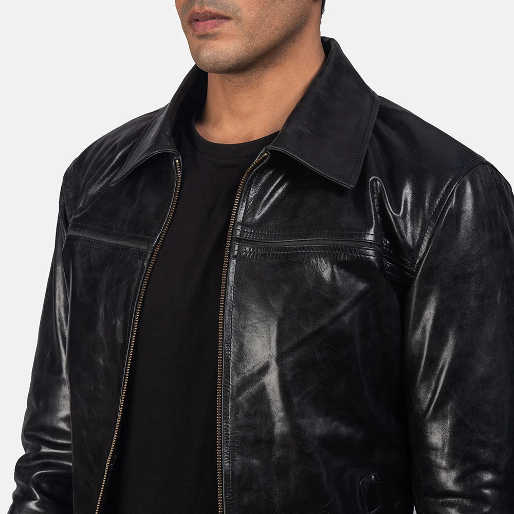 Hoch Jackets Mystical Black Leather Jacket