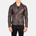 Hoch Jackets Armand Maroon Leather Biker Jacket