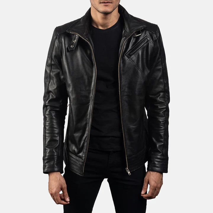 Black Leather Biker Jacket
