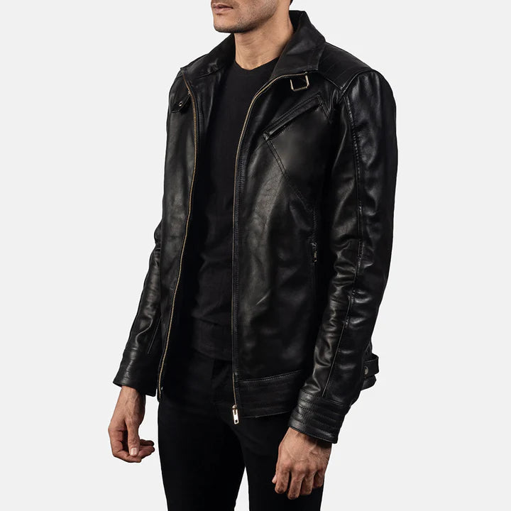 Black Leather Biker Jacket