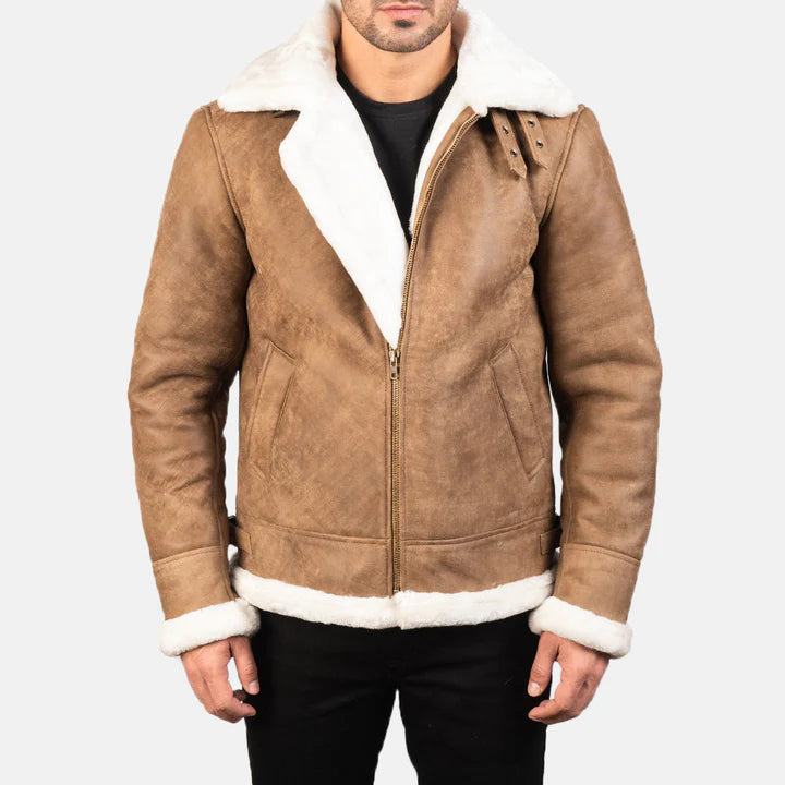 Brown Leather fur Jacket