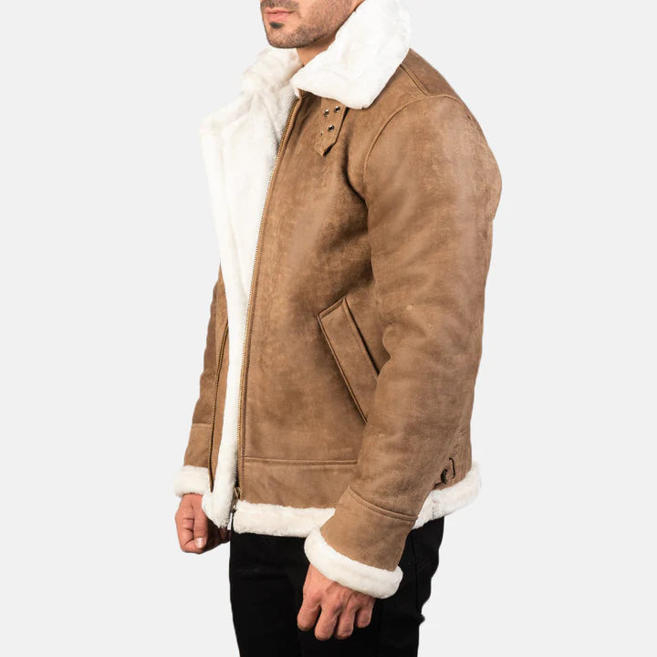 Brown Leather fur Jacket