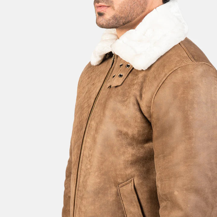 Brown Leather fur Jacket