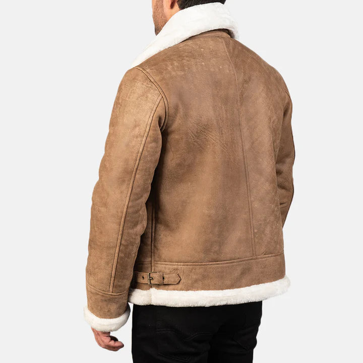 Brown Leather fur Jacket