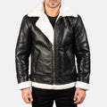 Black & White Leather fur Jacket