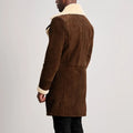 Long leather Double Breasted Coat