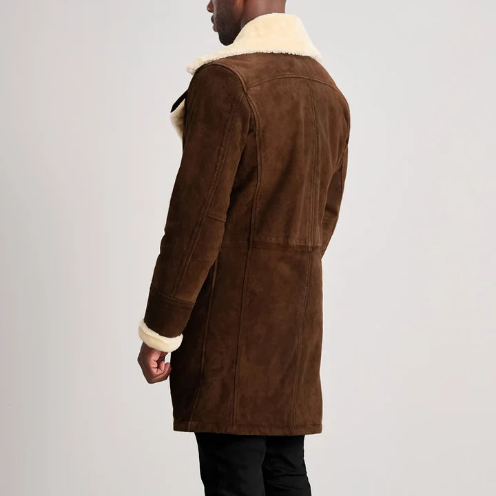 Long leather Double Breasted Coat