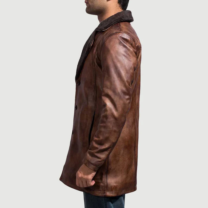 Long Leather Fur Coat
