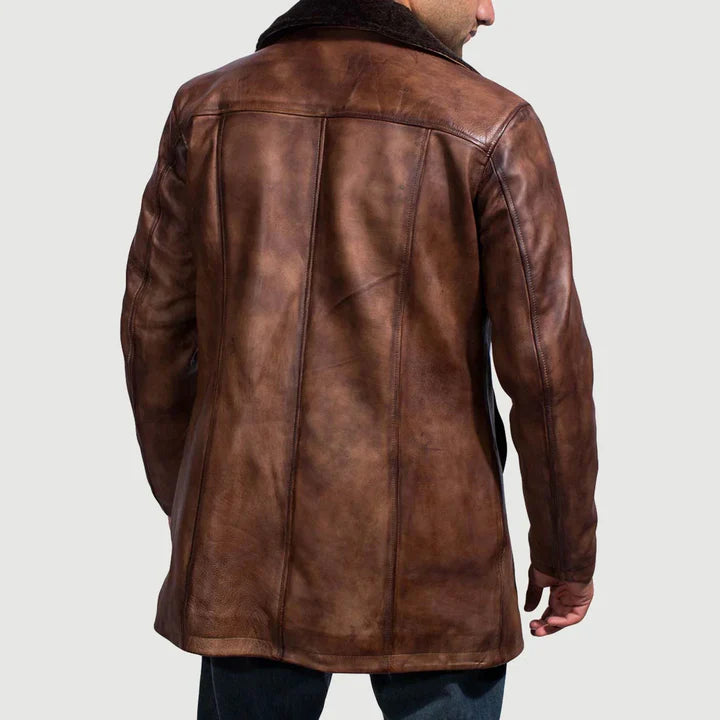 Long Leather Fur Coat