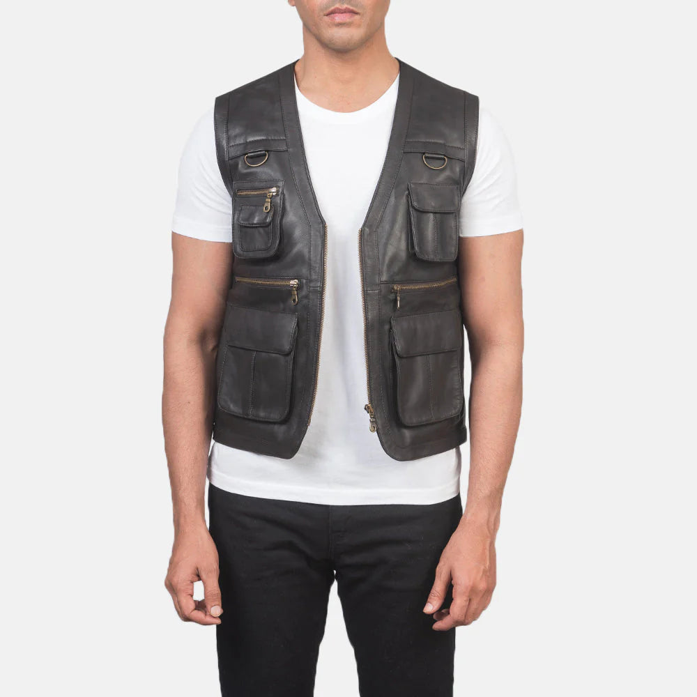 Brown Leather Vest
