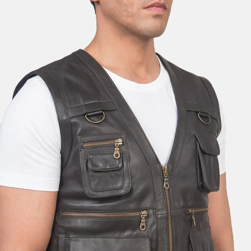 Brown Leather Vest